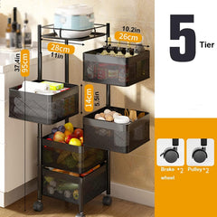 Rotating Multi-Layer Kitchen Shelf