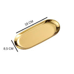 Gold Plated Stainless Steel Oval Tray
