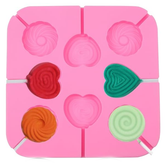Heart & Swirl Lollipop Mold 8 Cavity