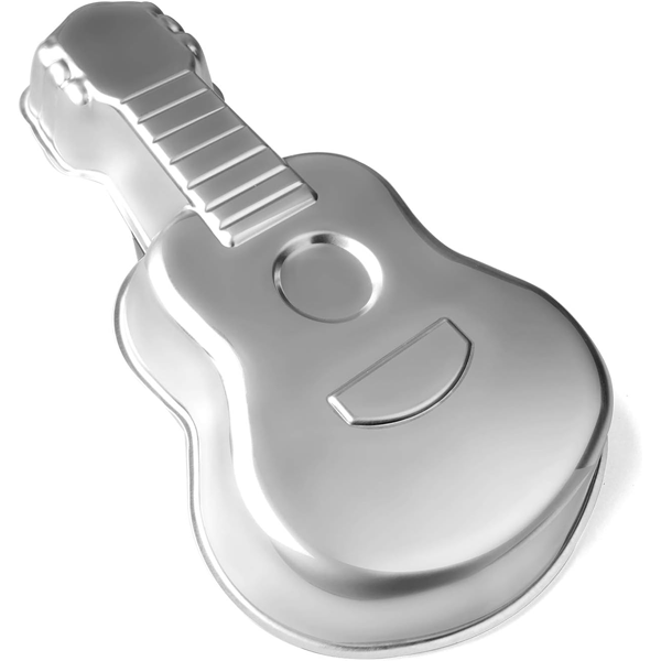 Guitar Cake Mold Silver Aluminium