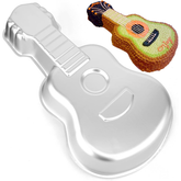 Guitar Cake Mold Silver Aluminium