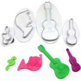 Musical Instrument Fondant Plunger Cutter 4Pcs Set