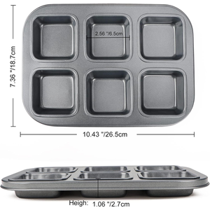 Square Brownie Muffin Tray 6 Cavity