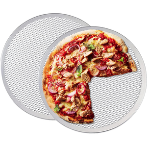 Pizza Mesh Plate Aluminum 14 Inch
