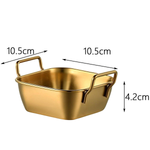 Gold Plated Square Dish With Handle