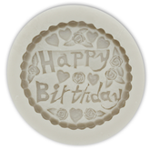Silicone Fondant Mold Round Happy Birthday - bakeware bake house kitchenware bakers supplies baking