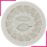 Silicone Fondant Mold 2 Leaves & Roses - bakeware bake house kitchenware bakers supplies baking