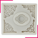Silicone Fondant Mold Curlicues With Pearl Round - bakeware bake house kitchenware bakers supplies baking