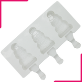Ice Cream Popsicle Silicone Mold 3 Cavity - bakeware bake house kitchenware bakers supplies baking