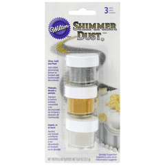 Edible Shimmer Dust - Silver, Gold and Pearl - bakeware bake house kitchenware bakers supplies baking