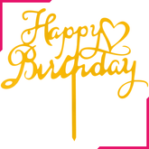 Happy Birthday Cake Topper Heart - bakeware bake house kitchenware bakers supplies baking