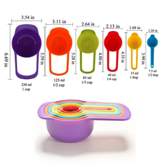 Measuring Cups and Spoons Set Colorful - bakeware bake house kitchenware bakers supplies baking