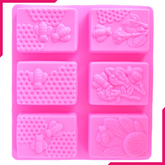 Rectangle Silicone Mold Flower Bee Honeycumb - bakeware bake house kitchenware bakers supplies baking