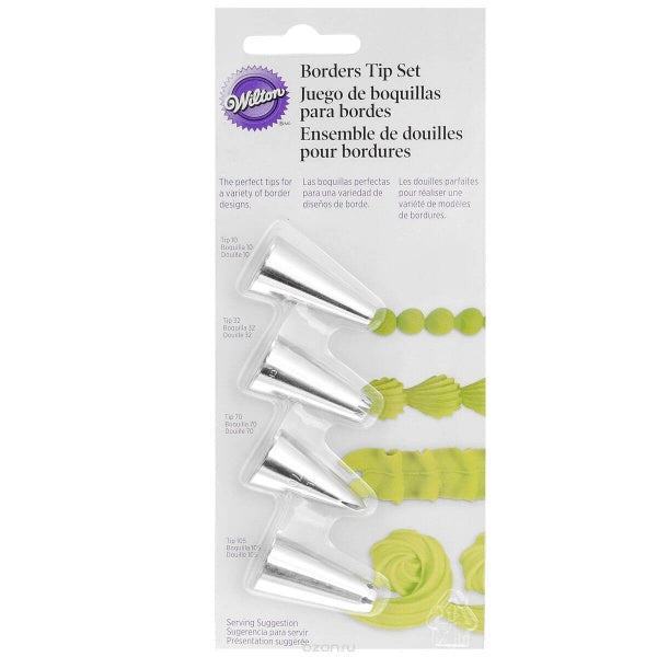 Wilton Borders Tip Set - 4pcs - bakeware bake house kitchenware bakers supplies baking