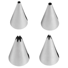 Small Round & Star Tip Set=4pcs - bakeware bake house kitchenware bakers supplies baking