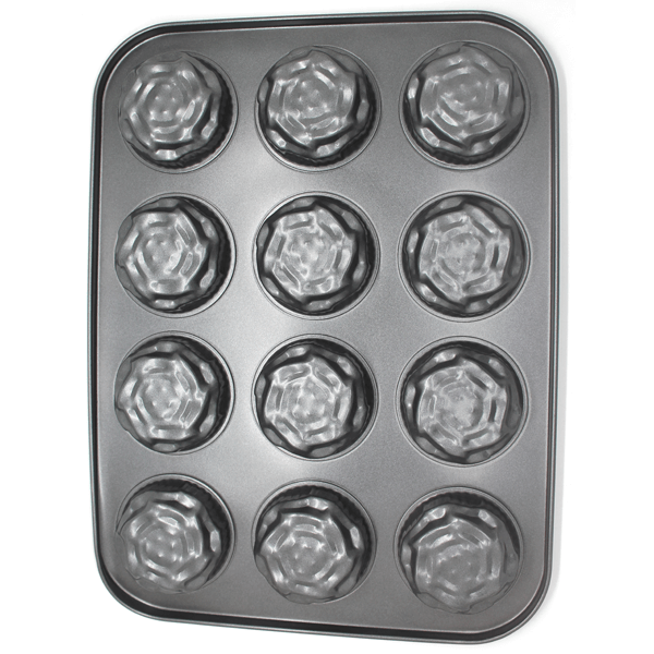 Fancy Floral Muffin Tray 12 cups - bakeware bake house kitchenware bakers supplies baking
