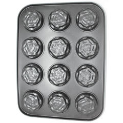 Fancy Floral Muffin Tray 12 cups - bakeware bake house kitchenware bakers supplies baking