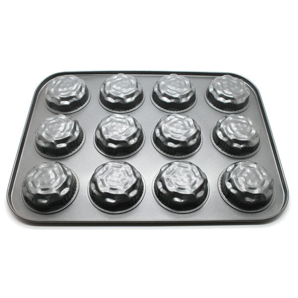 Fancy Floral Muffin Tray 12 cups - bakeware bake house kitchenware bakers supplies baking