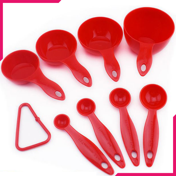 Measuring Cup & Spoon Set Red - bakeware bake house kitchenware bakers supplies baking