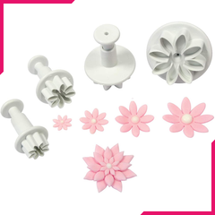 Plunge Cutter 8 Petal Flower - 4 pcs - bakeware bake house kitchenware bakers supplies baking