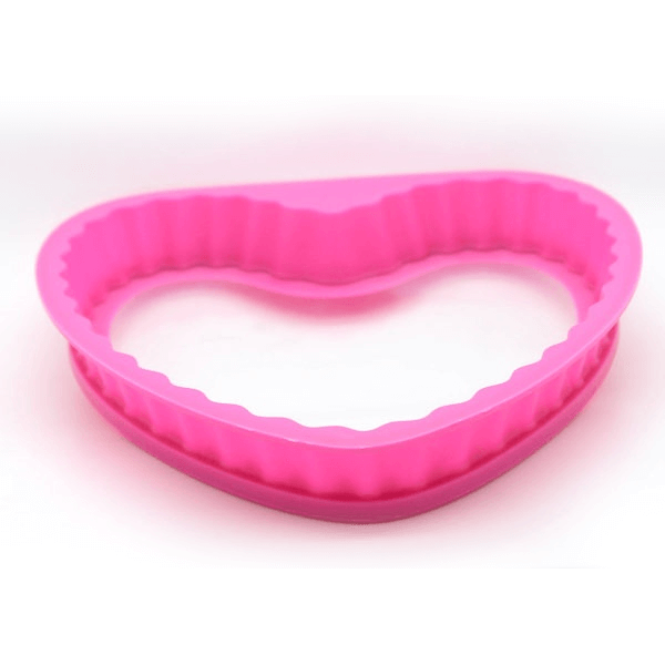 Silicone Baking Pan Heart with Glass Platter - bakeware bake house kitchenware bakers supplies baking