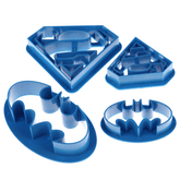 Batman & Superman Cookie & Fondant Cutter 4pcs - bakeware bake house kitchenware bakers supplies baking