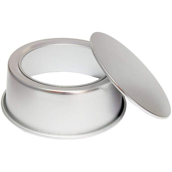 Cake Pan Silver Removable Lid 8in x 2.5in - bakeware bake house kitchenware bakers supplies baking