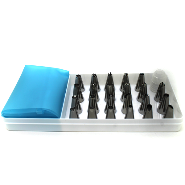 23 Nozzle/tip Set with Coupler and Piping Bag - bakeware bake house kitchenware bakers supplies baking