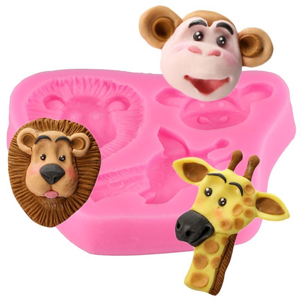 Silicone Mould Giraffe Lion & Monkey - bakeware bake house kitchenware bakers supplies baking