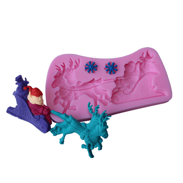 Christmas Deer Santa Silicone Mould - bakeware bake house kitchenware bakers supplies baking