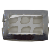 Silver Design Cupcake Box - 6 Cavity - bakeware bake house kitchenware bakers supplies baking