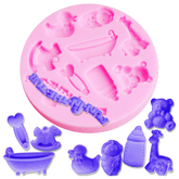 Fondant Silicone Mold Fun In The Tub - bakeware bake house kitchenware bakers supplies baking