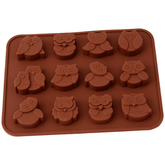 12 Owl Shape Silicone Chocolate Mold - bakeware bake house kitchenware bakers supplies baking