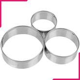 Cake Ring Stainless Steel Cutter 3Pcs Set 20cm, 15cm, 10cm - bakeware bake house kitchenware bakers supplies baking