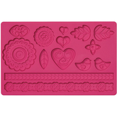 Folk Art Fondant Silicone Mold - bakeware bake house kitchenware bakers supplies baking