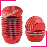 Aluminum Foil Cupcake Liner Red 100Pcs - bakeware bake house kitchenware bakers supplies baking