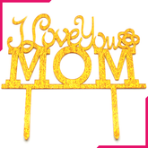 Mom Cake Topper Golden - bakeware bake house kitchenware bakers supplies baking