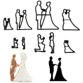 9Pcs Plastic Wedding Bride Groom DIY Cookie Cutter - bakeware bake house kitchenware bakers supplies baking