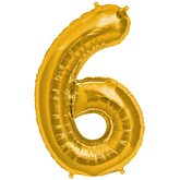Golden Foil Balloon Number 6 - bakeware bake house kitchenware bakers supplies baking