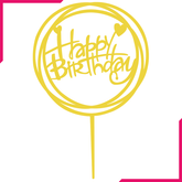 Acrylic Circle Happy Birthday Cake Topper - bakeware bake house kitchenware bakers supplies baking