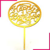 Round Circle Happy Birthday Cake Topper - bakeware bake house kitchenware bakers supplies baking