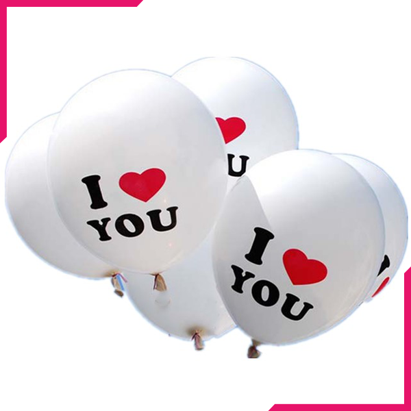 White Balloons With 'I Love(Heart) You' - bakeware bake house kitchenware bakers supplies baking
