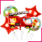 Foil Balloons Fire Dept Theme 5Pcs - bakeware bake house kitchenware bakers supplies baking