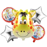 Foil Balloons Girafe Theme 5Pcs - bakeware bake house kitchenware bakers supplies baking