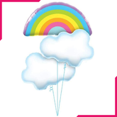 Foil Balloons Rainbow And Cloud 3Pcs - bakeware bake house kitchenware bakers supplies baking