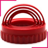 Crinkled Cookie Cutter With Handle 4Pcs - bakeware bake house kitchenware bakers supplies baking