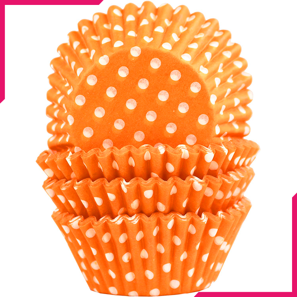 Orange Dot Cupcake Liners 100pcs - bakeware bake house kitchenware bakers supplies baking