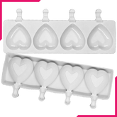 Silicone Popsicle Heart Shaped Ice Cream Mold - bakeware bake house kitchenware bakers supplies baking