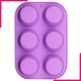 Silicone Round Cupcake Mold 6 Cavity - bakeware bake house kitchenware bakers supplies baking