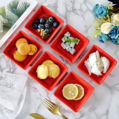 Porcelain Square Sauce Dipping Dishes 6 Pcs